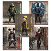 Тетрадь А5 48 л., HATBER скоба, клетка, обложка картон, «Те самые герои» (микс в спайке), 088617, 48Т5В1