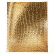 Тетрадь бумвинил А5 48 л., скоба, офсет №1, клетка, «ЗОЛОТО Metallic», тиснение CROCO, HATBER, 065833, 48Т5бвВ1