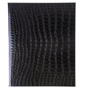 Тетрадь бумвинил А5 48 л., скоба, офсет №1, клетка, «ЧЕРНАЯ Metallic», тиснение CROCO, HATBER, 072232, 48Т5бвВ1