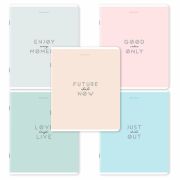 Тетрадь А5, 48 л., BRAUBERG, скоба, клетка, матовая ламинация, «Однотонный_Пастель», (микс в спайке), 405335