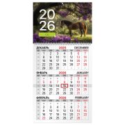 Календарь квартальный на 2026 г., 1 блок, 1 гребень, бегунок, мелованная бумага, BRAUBERG, «Символ года 2», 116748