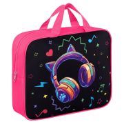 Папка на молнии с ручками BRAUBERG А4, 1 отделение, полиэстер, 80 мм, «Headphones», 273302