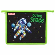 Папка для тетрадей ПИФАГОР А5, 1 отделение, пластик, на молнии, «Outer space», 273330