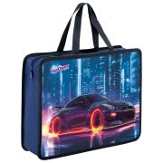 Папка на молнии с ручками ЮНЛАНДИЯ А4, 1 отделение, пластик, 80 мм, «Fire wheels», 273364