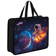 Папка на молнии с ручками ЮНЛАНДИЯ А4, 1 отделение, пластик, 80 мм, «Space explorer», 273365