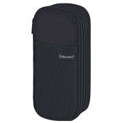 Пенал-органайзер BRAUBERG, 1 отделение, откидная планка, полиэстер, 22х10х6 см, «Total black», 273577