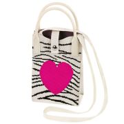 Сумочка-органайзер повседневная HEIKKI KNIT (ХЕЙКИ) кросс боди, вязаная, 17х12х5 см, «Zebra heart», 273794