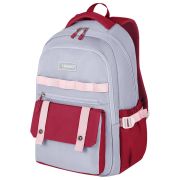 Рюкзак HEIKKI GOODLY (ХЕЙКИ) универсальный, 2 отделения, отделение для ноутбука, серый/красный, 46x33x18 см, 273869