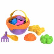 Набор для игр в песке: ведерко, совочек, грабельки, 7 формочек «Ассорти», НОРДПЛАСТ, 431697