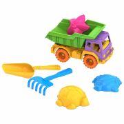 Набор для игр в песке: самосвал «Кама», совочек, грабельки, 3 формочки «Морские», НОРДПЛАСТ, 431779