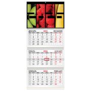 Календарь квартальный на 2026 г., 3 блока, 3 гребня, бегунок, офсет, BRAUBERG, «Фрукты», 116775