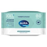 Полотенца влажные 60 шт., XXL, AURA «Family», универсальные, 14403
