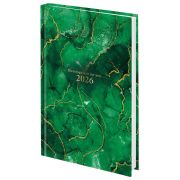 Ежедневник датированный 2026 145х215 мм, А5, STAFF, ламинированная обложка, «Green Marble», 117315
