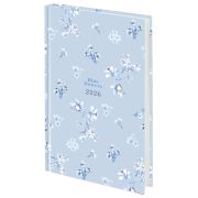 Ежедневник датированный 2026 145х215 мм, А5, STAFF, ламинированная обложка, «Blue Flowers», 117316