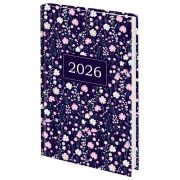 Ежедневник датированный 2026 145х215 мм, А5, STAFF, ламинированная обложка, «Flowers», 117318