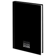 Ежедневник датированный 2026 145х215 мм, А5, STAFF, ламинированная обложка, «Black style», 117325