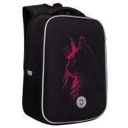 Ранец GRIZZLY анатомическая спинка, 2 отделения, для девочек, «SPARKLING CAT», 37х26х16 см, RAw-594-4/1