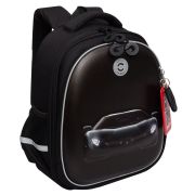Ранец GRIZZLY анатомическая спинка, c бейджем, для мальчиков, «BLACK CAR», 36х28х20 см, RAz-587-7/1
