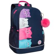 Рюкзак GRIZZLY школьный, анатомическая спинка, 2 отделения, для девочек, «STAY CHEERFUL», 38х28х18 см, RG-463-6/1