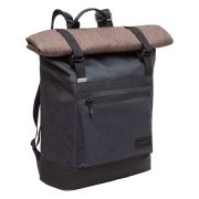 Рюкзак GRIZZLY, карман-антивор, с клапаном, трансформируемый объем, «ROLLTOP», 42х29х11 см, RQL-315-1/2