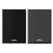 Тетрадь А4, 96 л., BRAUBERG, гребень, клетка, матовая ламинация, «Минимал» (микс в спайке), 405318