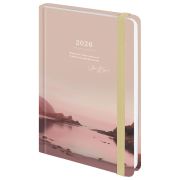 Ежедневник датированный 2026 с резинкой 145х203 мм, А5, BRAUBERG, твердый, «Безмятежность», 117336