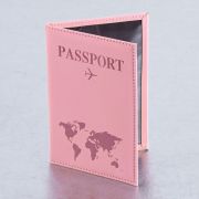 Обложка для паспорта «Passport map», экокожа soft-touch, розовая, STAFF, 238759