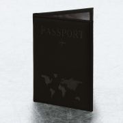 Обложка для паспорта «Passport map», экокожа soft-touch, черная, STAFF, 238760