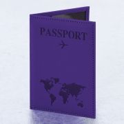 Обложка для паспорта «Passport map», экокожа soft-touch, фиолетовая, STAFF, 238762