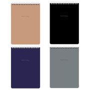 Блокнот А5 146х206 мм, 60 л., гребень, картон, жесткая подложка, клетка, BRAUBERG «Minimal Classic», 116426