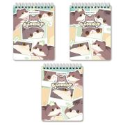 Блокнот МАЛЫЙ ФОРМАТ А6 108х145 мм, 60 л., гребень, картон, клетка, кросс-серия «МИЛЫЕ КОТЫ», BRAUBERG, 116987