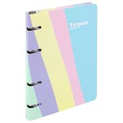 Тетрадь на кольцах А5 160х212 мм, 120 л., картон, матовая ламинация, клетка, BRAUBERG, кросс-серия PASTEL, 405197