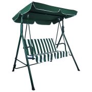 Качели садовые DASWERK (ДАСВЕРК) «RELAX SC-001», 2 места, Ш140хГ110хВ153 см, мягкое сиденье, зеленый/белый, 680050