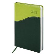 Ежедневник датированный 2026 А5 138x213 мм, BRAUBERG «Bond», под кожу, зеленый/салатовый, 117043