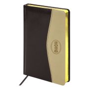 Ежедневник датированный 2026, А5, 138x213 мм, BRAUBERG «De Luxe», под кожу, коричневый/бежевый, 117053