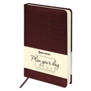 Ежедневник датированный 2026 А5 138x213 мм, BRAUBERG «Imperial», под кожу, коричневый, 117061