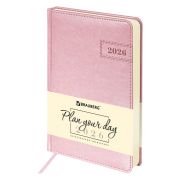 Ежедневник датированный 2026 А5 138x213 мм, BRAUBERG «Imperial», под кожу, розовый, 117065
