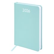 Ежедневник датированный 2026, А5, 138x213 мм, BRAUBERG «Profile», балакрон, мятный, 117074