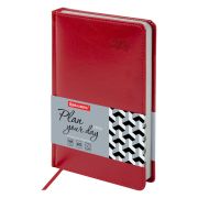 Ежедневник датированный 2026, А5, 138x213 мм, BRAUBERG «Rainbow», под кожу, красный, 117077
