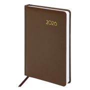 Ежедневник датированный 2026, А5, 138x213 мм, BRAUBERG «Select», балакрон, коричневый, 117087