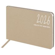 Еженедельник датированный 2026 МАЛЫЙ ФОРМАТ 105х160 мм, А6, BRAUBERG «Blaze», фольга, бежевый, 117216