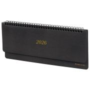 Планинг датированный 2026 305х140 мм BRAUBERG «Iguana», под кожу, черный, 117224