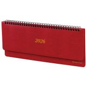 Планинг датированный 2026 305х140 мм BRAUBERG «Iguana», под кожу, красный, 117225