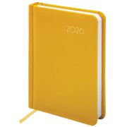 Ежедневник датированный 2026, МАЛЫЙ ФОРМАТ 100х150 мм, А6, BRAUBERG «Select», балакрон, желтый, 117261