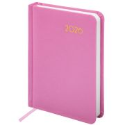 Ежедневник датированный 2026, МАЛЫЙ ФОРМАТ 100х150 мм, А6, BRAUBERG «Select», балакрон, розовый, 117262