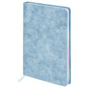 Ежедневник датированный 2026, А5, 138х213 мм, BRAUBERG «Ice», под кожу, голубой, 117389