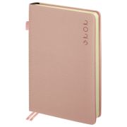 Ежедневник датированный 2026, А5, 138х213 мм, BRAUBERG «Essential», под кожу, держатель, розовый, 117395