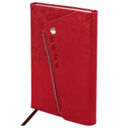 Ежедневник датированный 2026, А5, 145х213 мм, BRAUBERG «Jacket», под кожу, клапан, держатель, красный, 117401