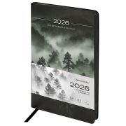 Ежедневник датированный 2026 А5 138x213 мм, BRAUBERG «Vista», под кожу, гибкий, «Mist», 117450