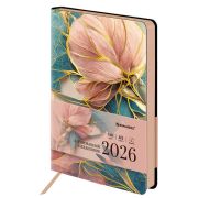 Ежедневник датированный 2026 А5 138x213 мм, BRAUBERG «Vista», под кожу, гибкий, «Нежность», 117451
